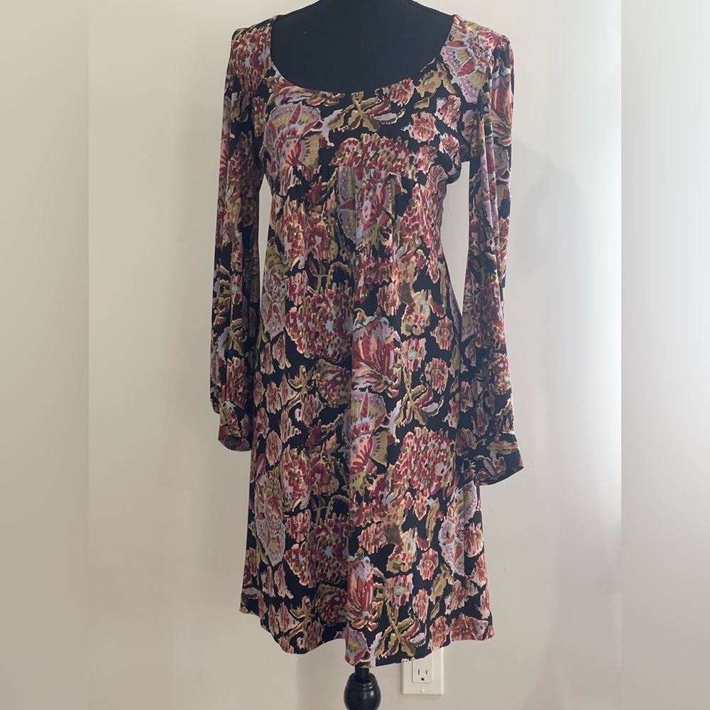 Nine West 8 Floral Long Sleeve Dress w Stretch Knee‎ Length 402